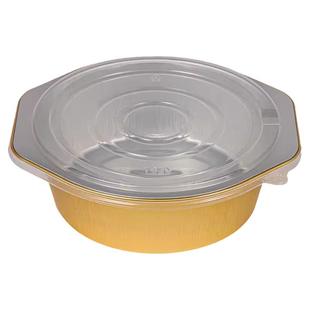 加厚圆形锡纸盒露营野餐铝箔外卖一次性火锅具预制菜使用打包装盒