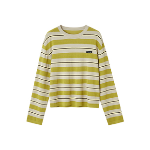 indicia标记2026春新款时尚百搭撞色条纹针织衫短款显高L2A6ZZ008