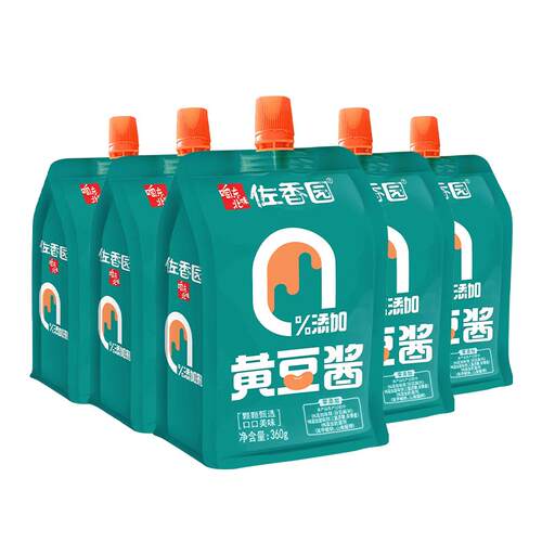 佐香园零添加黄豆酱360g*5袋零添加正宗东北大酱豆瓣酱农家蘸菜酱