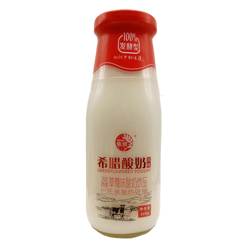 集景320ml草莓味饮品发酵酸奶