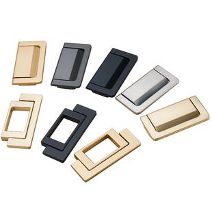 金色抽屉把手明装厨柜橱柜平拉手榻榻米隐形衣柜门移门黑色暗拉手