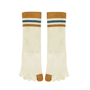 五指袜女纯棉美拉德秋冬季中筒防臭吸汗透气高腰运动全棉女士长袜