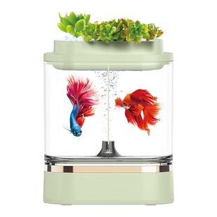 画法几何c300鱼缸亚克力懒人mini生态小型办公室桌面usb热带鱼缸