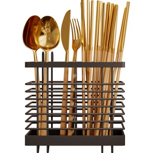 筷子收纳盒壁挂筷子筒勺子沥水厨房置物架透气家用台置消毒免打孔