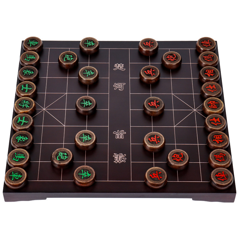 中国象棋带棋盘高档红木橡棋大号