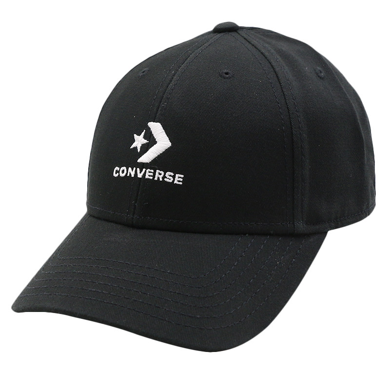 正品CONVERSE匡威 男女休闲黑色星箭棒球帽子鸭舌帽 10008479-A01