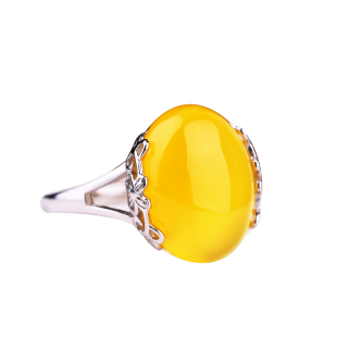 S925纯银戒指空托镶嵌琥珀蜜蜡戒托 7*9 10*14 8*10 11*15 10*13