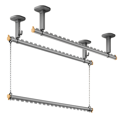 【线下同款】家用晾衣杆阳台固定式晾衣架吊杆顶装悬挂双层家用