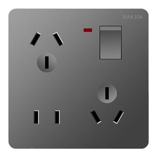 86型一开八孔多功能开关插座墙壁五孔带开关家用六孔十孔插座面板