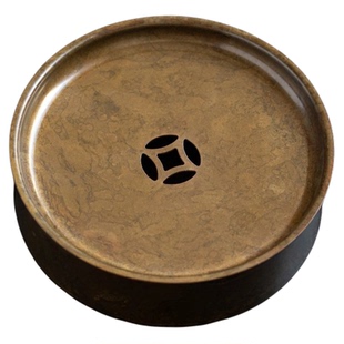 归鸿中式壶承仿古储水干泡台户外便携小型茶盘紫砂壶养壶纯铜茶盘