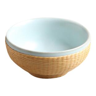 刘氏竹编竹丝扣瓷胎汝窑开片主人杯专用茶杯防烫单杯手工特色礼品