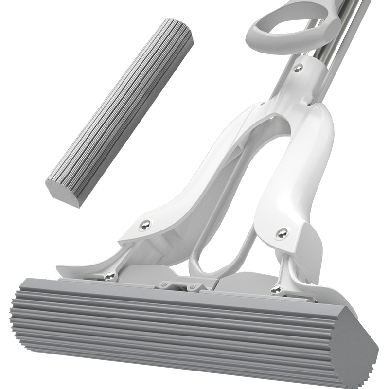 美丽雅不锈钢海绵拖把吸水拖把家用对折免手洗胶棉拖可替换把头