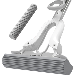 美丽雅不锈钢海绵拖把吸水拖把家用对折免手洗胶棉拖可替换把头