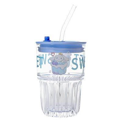 水杯玻璃杯女生高颜值饮料果汁杯带盖吸管杯便携咖啡杯子2025新款