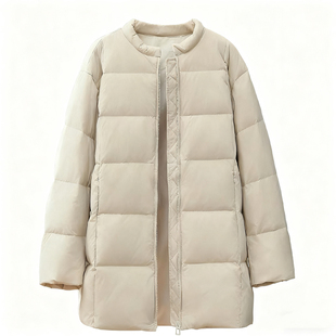 高级感羽绒服女2025新款中长款极简风超好看冬季高级感加厚外套潮