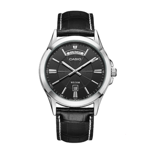 CASIO卡西欧手表男简约商务日期时尚防水石英表MTP-1381L-1A/7A礼