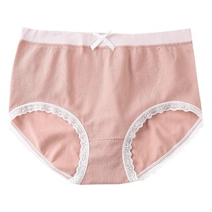 无痕内裤纯棉裆石墨烯抗菌中腰甜美日系少女罗丽丝三角裤学生裤头