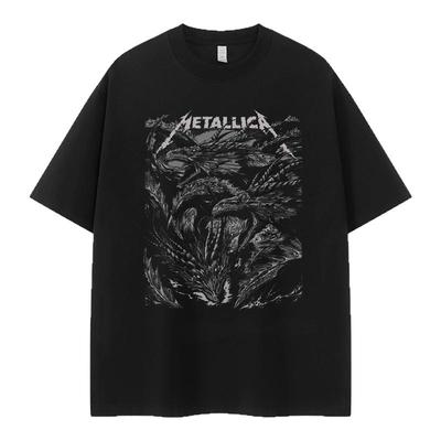 Metallica乐队复古美式短袖T恤