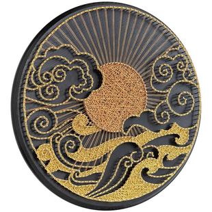 中式diy手工制作弦丝画材料包创意乔迁礼物绕线钉子画太阳装饰画