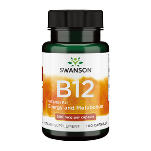 Swanson斯旺森维生素B12胶囊500mcg 氰钴胺改善营养神经手脚发麻