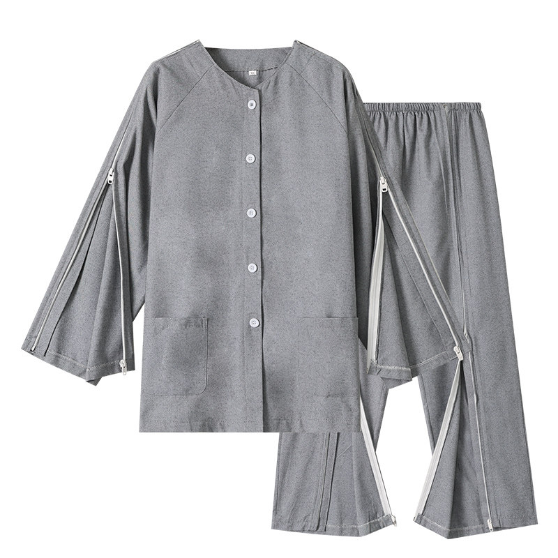 方便穿脱病人护理衣服纯棉拉链