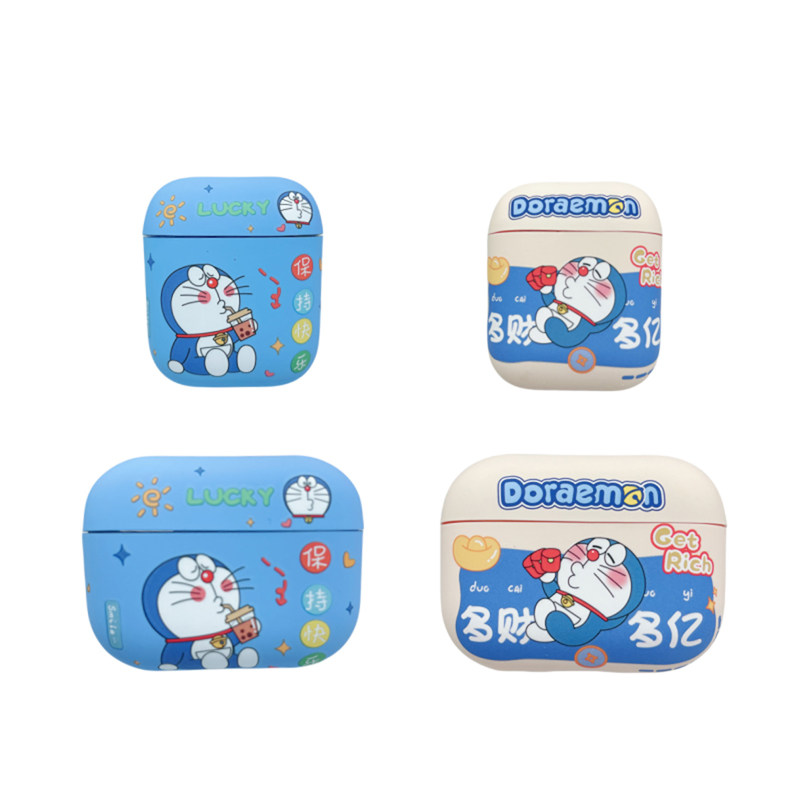 适用airpodspro3苹果耳机保护壳airpods4耳机壳airpodspro二代air4代保护套可爱哆啦A梦蓝牙耳