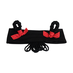 可爱小辫子婴儿发带护囟门男女宝宝百天周岁新年红色公主假发头饰