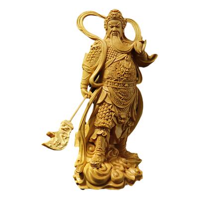 黄杨木伽蓝尊者门神龙指雕