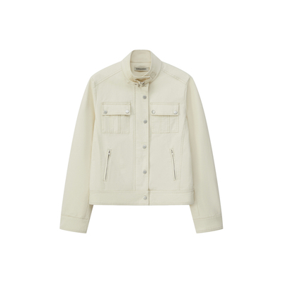 美式复古立领工装夹克女宽松外套