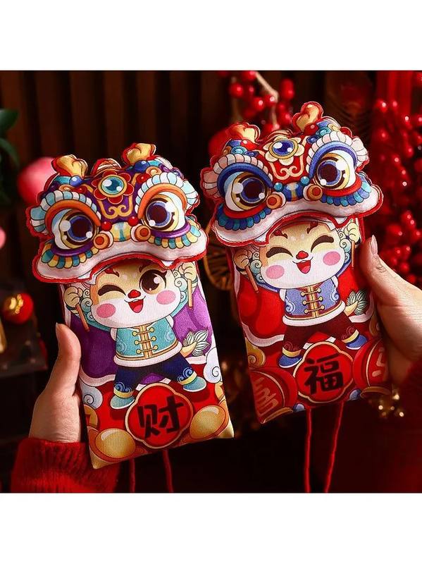 2025蛇年过年立体布艺挂脖红包袋过年儿童春节新年压岁万元利是封