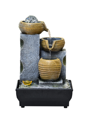 现代流水生财摆件招财风水轮