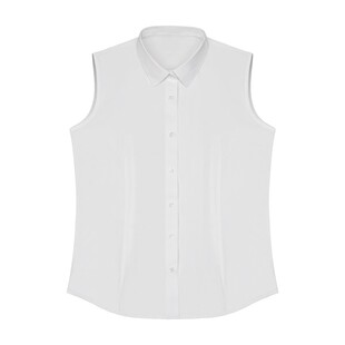 polo领无袖衬衫女2025新款秋冬毛衣打底衬衣时尚百搭减龄内搭上衣