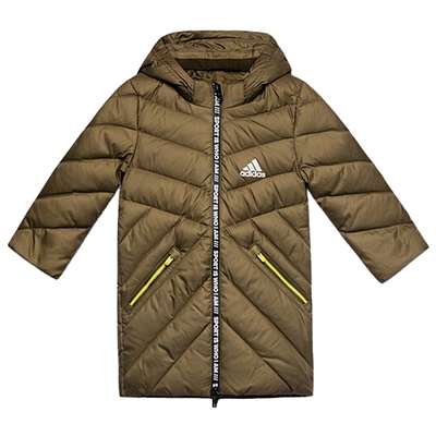 阿迪达斯女童长款保暖冬季羽绒服