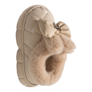 外穿儿童雪地靴女童冬季2025新款居家加绒保暖防水防滑厚底棉拖鞋