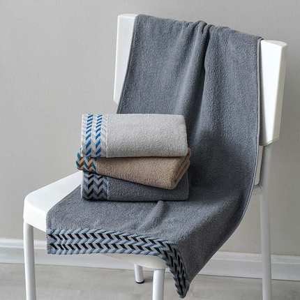 深色男士加长加大毛巾运动柔软洗澡成人健身吸水纯棉4090洗脸家用