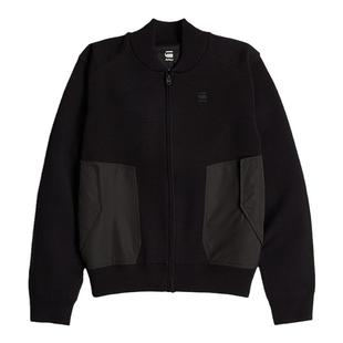 G-STAR RAW立领高弹瑞士针织外套快干黑色百搭飞行员夹克潮D25126