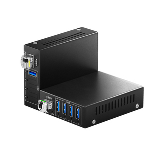 捷幂 4路USB3.0光端机4口USB2.0光纤延长器收发器触摸屏摄像机打印机U盘兼容USB1.1单纤20KM传输器