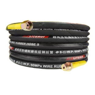 55/58型/超高压清洗机出水管双层钢丝黑猫洗车机钢丝管耐磨防爆管