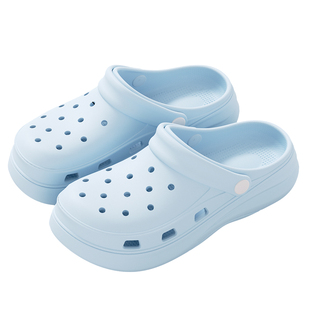 eva洞洞鞋女款2026新款沙滩防滑踩屎感厚底增高外穿包头拖鞋男夏