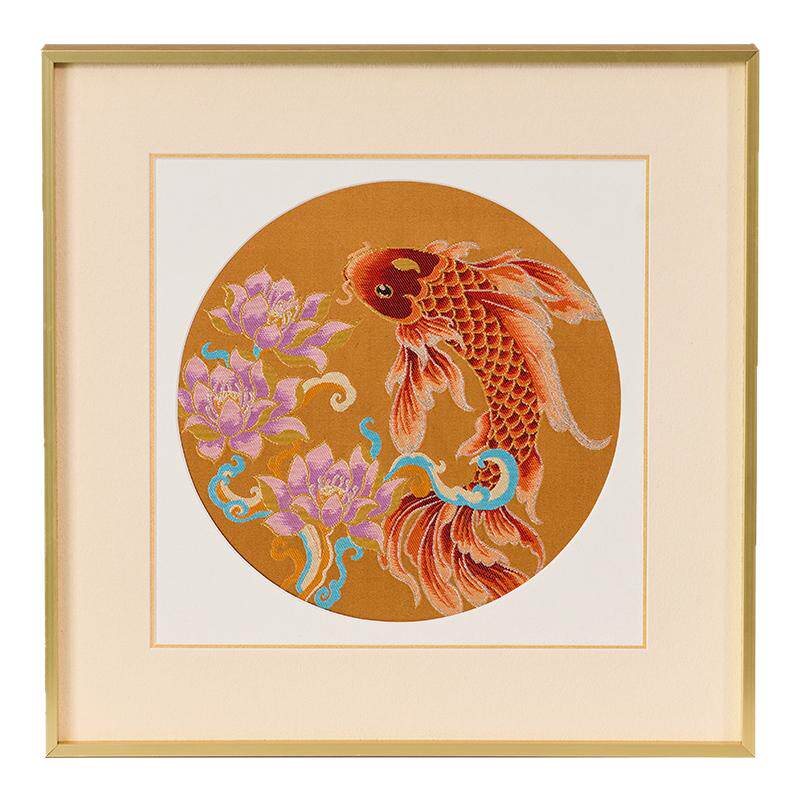 南京云锦研究所鸿运莲鲤装饰画