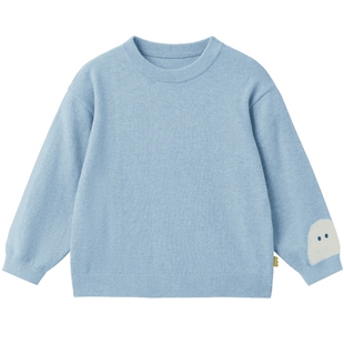 【新品】papa爬爬冬季儿童毛衣男女童百搭针织衫童装柔软打底上衣