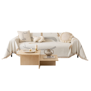 沙发盖布雪尼尔全盖简约现代四季通用座垫ins风防猫抓沙发套罩巾