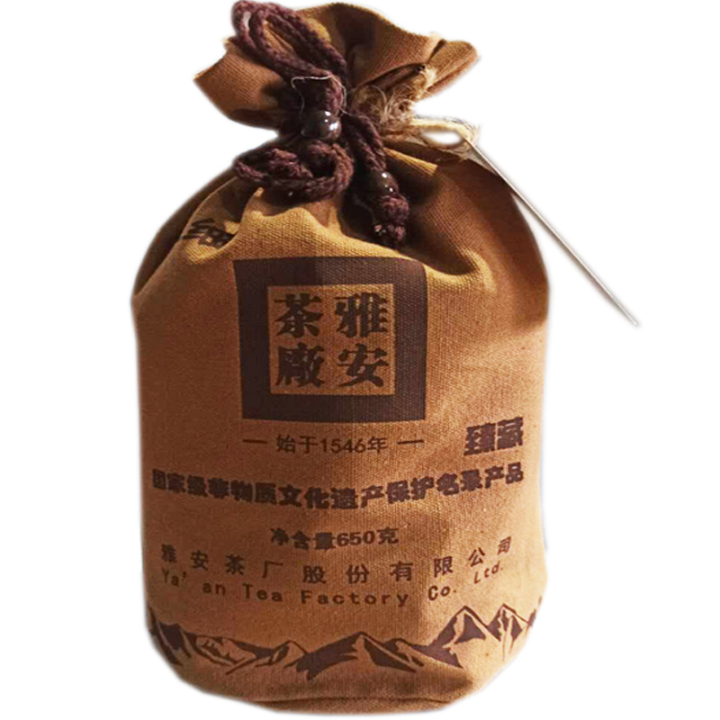 雅细金尖臻藏布袋藏茶黑茶四川雅安茶厂直营南路边散茶650g