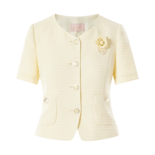 【吉娜同款】莱茵商场同款优雅小香风套装25夏收腰上衣包臀裙