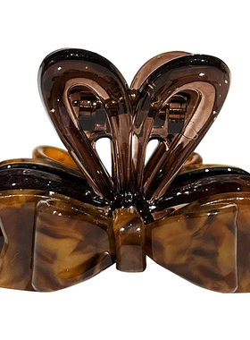 玳瑁蝴蝶结抓夹女高级中号发饰