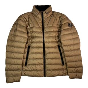 报喜鸟金黄色时尚修身男秋冬休闲短款修身立领羽绒服外套折扣清仓