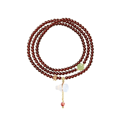 阿吉豆石榴石天然手串珠葫芦手链