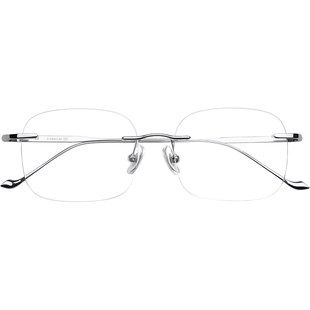 乐申许妍同款超轻纯钛无框近视眼镜女款防蓝光可配度数无边高级感