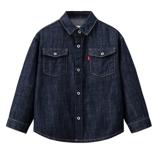 Levis李维斯儿童牛仔衬衫外套夹克2026春装新款男童女童衬衣童装