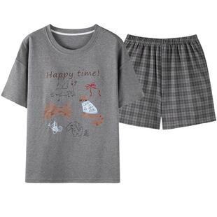 卡之恋睡衣女款2026新款夏季纯棉薄款短袖短裤可爱卡通全棉家居服